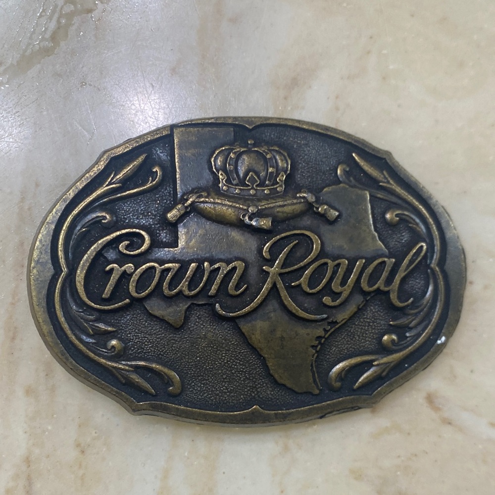 Crown Royal Brass Belt Buckle